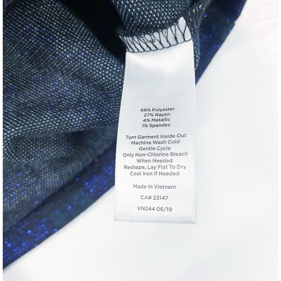 Talbots Zip Pocket Plaid Sparkly Festive Holiday Classic Office Wear Size Large - Picture 6 of 10